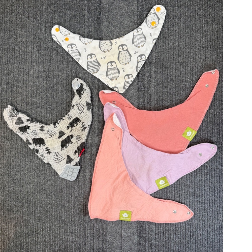 Baby Bandana Bib Lot of 5 KeaBabies Little Pinecone Zoli Penguin Bear Teether